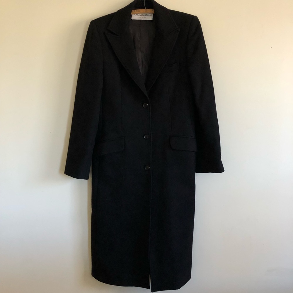 Dolce & Gabbana Coat Virgin Wool Black US 6